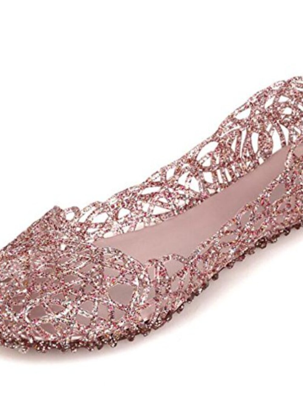Women's Jelly Ballet Flats Hollow Out Breathable Slip-On Sandals